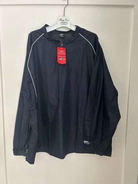 Rawlings Navy Windbreaker Pullover with White Piping